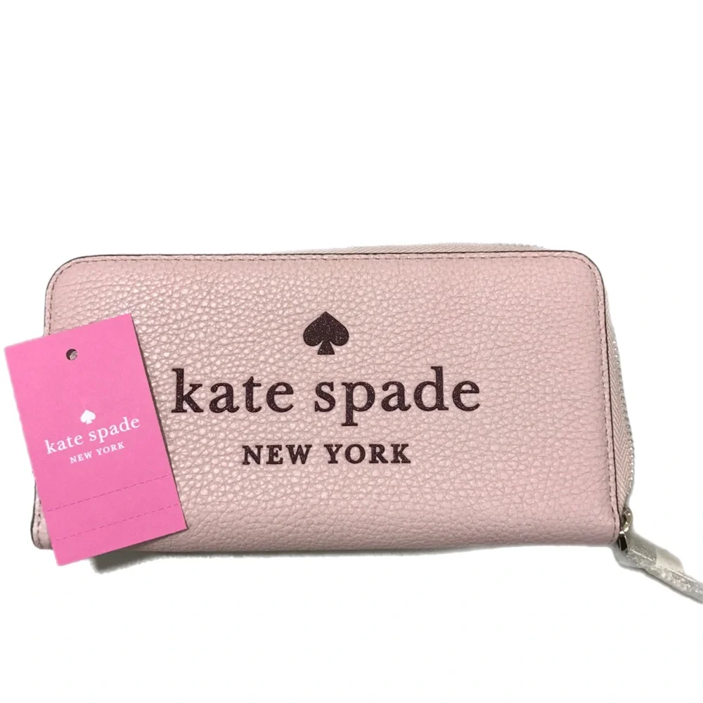 Kate Spade Rose Smoke Glitter on Embossed Leather Lg Continental Wallet - Picture 2 of 4